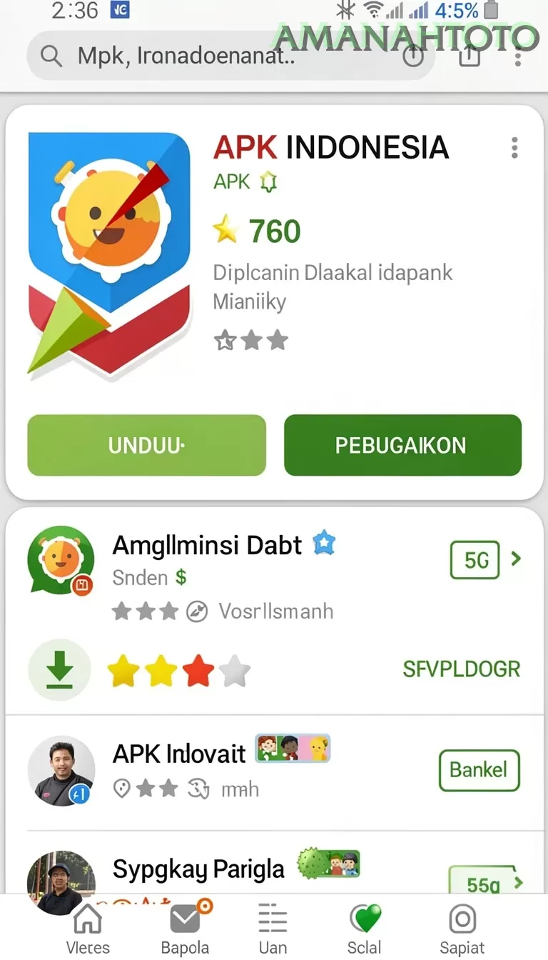 Galeri pratinjau visual amanahtoto build APK resmi terbaru
